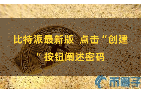 比特派最新版 点击“创建”按钮阐述密码