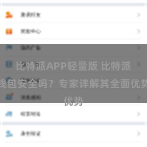 比特派APP轻量版 比特派钱包安全吗？专家详解其全面优势