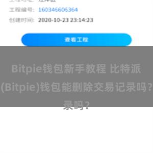 Bitpie钱包新手教程 比特派(Bitpie)钱包能删除交易记录吗？