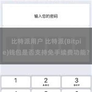 比特派用户 比特派(Bitpie)钱包是否支持免手续费功能？