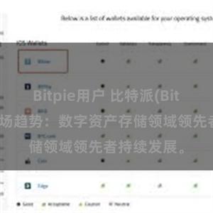 Bitpie用户 比特派(Bitpie)钱包市场趋势：数字资产存储领域领先者持续发展。