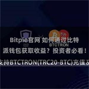 Bitpie官网 如何通过比特派钱包获取收益？投资者必看！