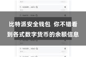 比特派安全钱包  你不错看到各式数字货币的余额信息