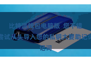 比特派钱包电脑版  您不错尝试从头导入您的私钥大要助记词